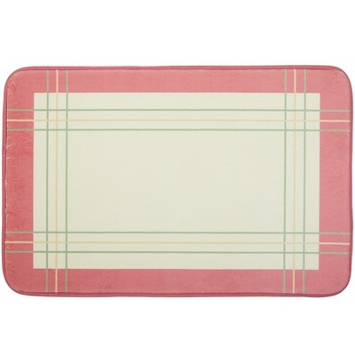 Yellow Plaid Bath Rug