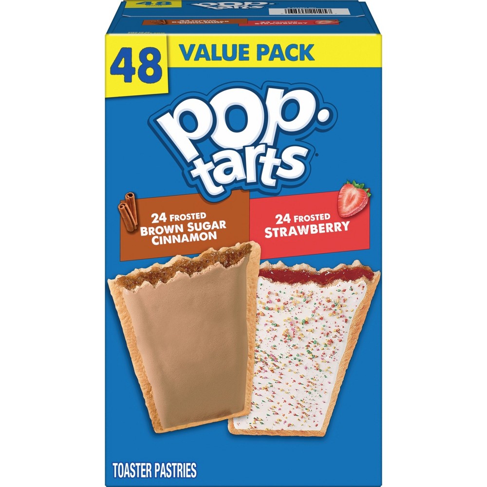 Pop-Tarts Frosted Strawberry, Brown Sugar and Cinnamon Toaster Pastries - 81.2oz/48ct