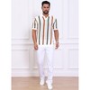INSPIRE CHIC Men's Hollow Knit V Neck Short Sleeve Golf Polo Shirts - 2 of 4