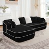 106" Teddy Fabric No Assembly 32D Boneless Sofa,Contrast color design,Fluffy Comfy Couch with L-Shaped Chaise,for Living Room - 2 of 4