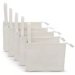 Black,White, 8 x 5 Party Gift Organize Storage SAKOLLA 12 Pack Canvas Zipper Bags Travel Multi-Purpose Blank DIY Craft Pouches for Makeup 