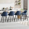 Thick Padded Cushion Wood Legs Modern Bar Stool With 360° Rotation - 2 of 4