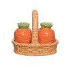Transpac Easter Carrots in Basket Dolomite Salt and Pepper Shakers Collectables Orange 4.53 in. Set of 3 - 3 of 4