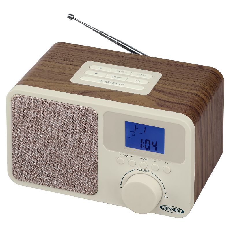 JENSEN AM/FM Digital Dual Alarm Clock Radio with LCD Display, 1A Charging Port for all Smartphones, Aux-in (JCR-315), 2 of 8