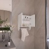 Optim Medicine Cabinet with towel holder 17.4" Wide Medice Cabinet Organizer with Two interior Shelves and Tower Holder for Bathroom, Kitchen, Mudroom - 2 of 4