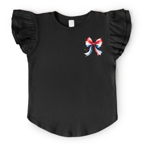 The Juniper Shop Patriotic Bow Star Coquette Flutter Sleeve Tee - 1 of 4