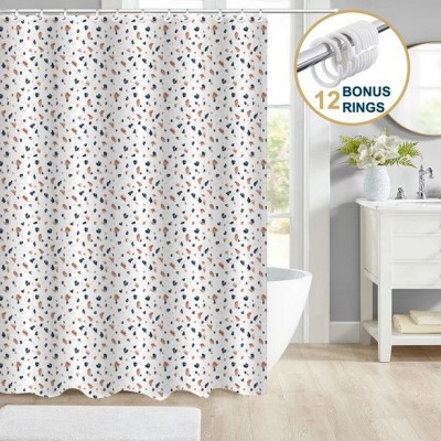 LunaLulinlk Weighted-Hem Fabric Bathroom Curtain