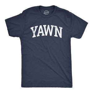 Mens Yawn T Shirt Funny Silly Sleepy Tired Exhaustion Joke Tee For Guys - Crazy Dog Men's T Shirt - 1 of 4