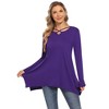 Women's Long Swing Tunic Blouses Long Sleeve Tshirts Casual Flowy Dressy Tops for Leggings Blouse - 4 of 4