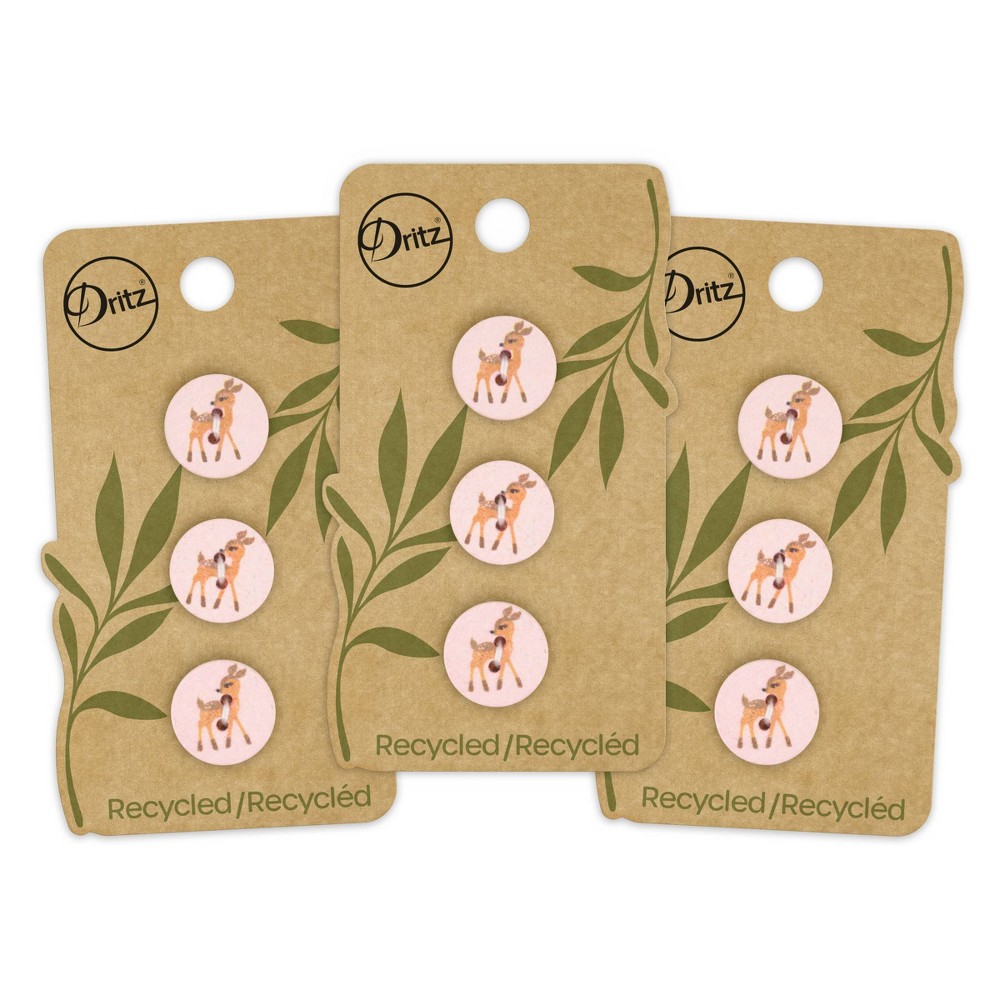 Photos - Creativity Set / Science Kit Dritz 15mm Recycled Cotton Deer Buttons Light Pink