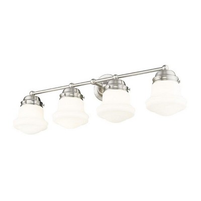 Vaughn 31.5" Brushed Nickel Vanity Light with Opal Glass Shades