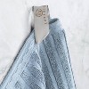 Plush Cotton Ribbed Checkered Border Medium Weight 4 Piece Bath Towel Set by Blue Nile Mills - 4 of 4