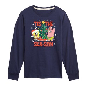 Boys' - SpongeBob SquarePants - Tis The Season Long Sleeve Graphic T-Shirt - 1 of 4