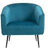 Nordlys Metal and Velvet Lounge Chair Modern Design Style Upholstery Living Room - 2 of 4