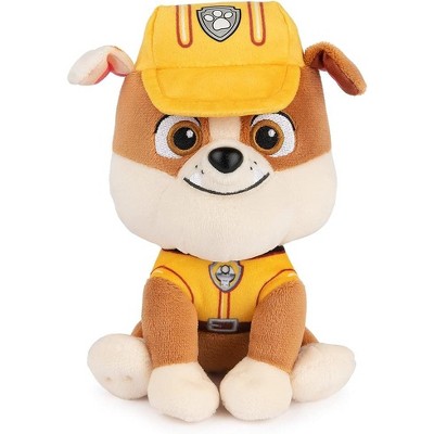 Image of Gund Paw Patrol Construction Worker Rubble Plush Toy Polyester Mulitcolored