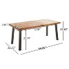 Suki Large Size Acacia Wood Patio Dining Table, Outdoor Coffee Table with Metal Frame - Maison Boucle - 4 of 4