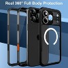 IPhone 17 Pro Max 6.9-inch Waterproof Protective Case,Dustproof and Shockproof, Screen Protector,Compatible with MagSafe Magnetic System (Black) - 2 of 4