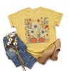 Simply Sage Market Women's Fall Flowers Short Sleeve Garment Dyed Tee - 2 of 4