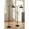 360 Lighting Kayne Farmhouse Rustic 61" Tall Standing Floor Lamps Set of 2 Lights Downbridge Task Adjustable Foot Switch Brown Satin Bronze Finish - 2 of 4