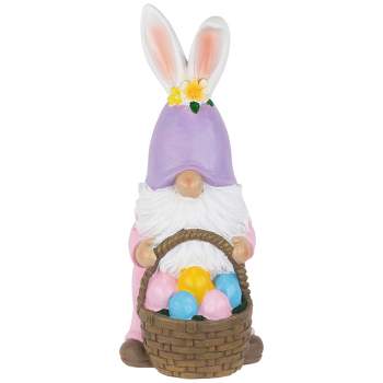 Northlight Easter Bunny Gnome with Egg Basket Figurine - 11.5"