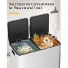 60L/16 Gal Kitchen Trash Can with Separate Lids,2×8 Gal Pedal Trash Bin with Removable Basket,Stainless Steel Garbage Can for Kitchen Office - 3 of 4