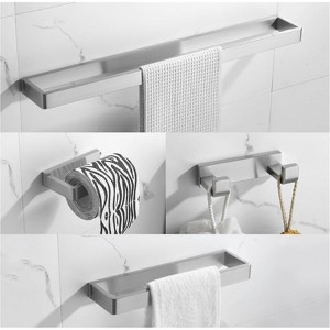 4-Piece Bathroom Hardware Set Brushed Nickel Towel Bar Set Premium Stainless Steel Bath Towel Holder Sets Towel Racks Wall Mounted - 1 of 4