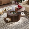 POVISON 31.5" Lifting Top Round Coffee Table, Mid-Century Modern Wood Coffee Table - 2 of 4