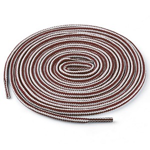 Elerevyo Round Rope Dual Colored Striped 0.2" Thick Boot Sneakers Shoelace 3 Pairs - 1 of 4