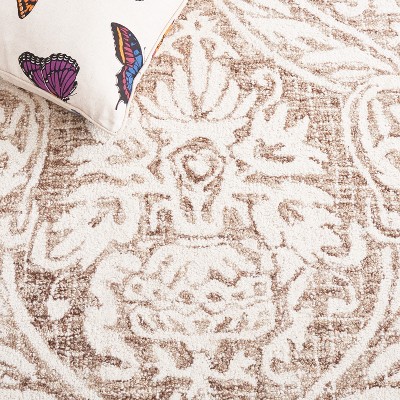 Ivory and Beige Abstract Wool 6' x 9' Handmade Tufted Rug