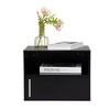 Resenkos Set of 2 Wall-mounted Wooden Nightstand, Black, Night Stand - 2 of 2