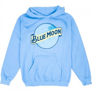Mens Blue Moon Classic Logo Baby Blue Hoodie - 1 of 3
