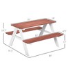 ALEXOUN Kids Picnic Table Set, Wooden Table & Bench Set, Kids Patio Furniture Outdoor Toys for Garden, Backyard, Aged 3+ Years Old, Brown - 3 of 4