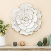 LuxenHome White and Gold Flower Metal Wall Decor - 2 of 4