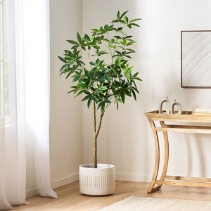 NicBex Artificial Tree 6FT Artificial Pachira Aquatica Pachira Macrocarpa Indoor with Natural Wood Trunk for Home, Foyer - 1 of 4