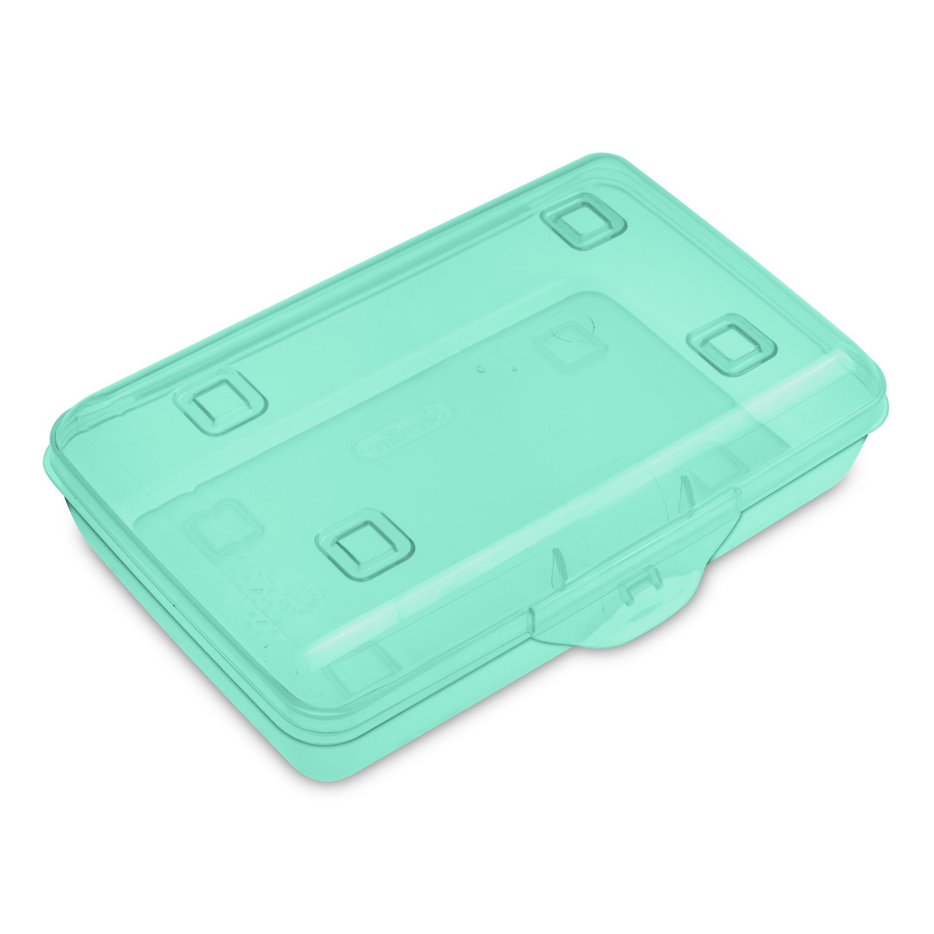Sterilite Flat Top Pencil Box Green Tint
