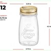 Bormioli Rocco Quattro Stagioni, Set Of 12, Glass Canning Mason Jars And Drinking Bottles, 6.75 Oz. With Gold Metal Airtight Lids, Made In Italy - 2 of 4