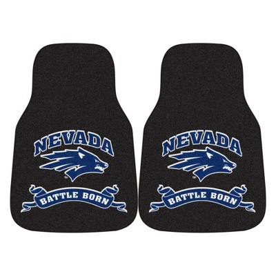 NCAA University of Nevada Wolf Pack Nevada Battle Born Carpet Car Mat Set - 2pc