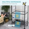 Munora 54" Extra Large Portable Rolling Iron Aviary Flight Bird Cage with Stand - Black Bird Cage with Accessories - 2 of 4