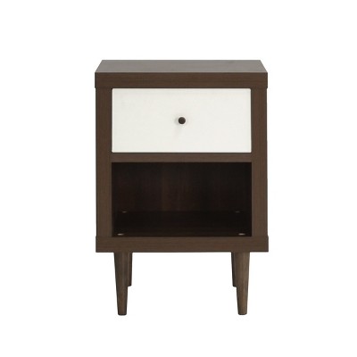 GlasFlength Nightstands Modern Mid Century Bedside Table with Single Drawer Simple Design for Bedroom Storage, Multicolored, 18.55"*16.15"*26.75"