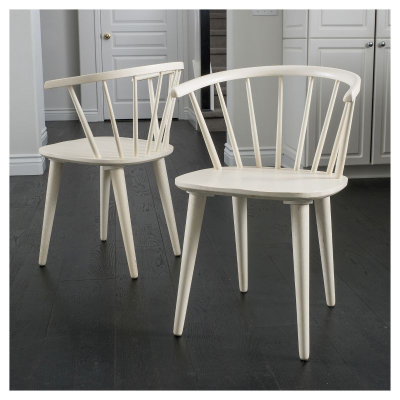 Set of 2 Countryside Rounded Back Spindle Wood Dining Chair Antique White - Christopher Knight Home, 3 of 10