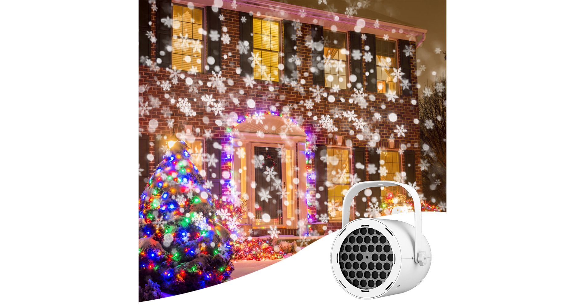 Mini Adjustable LED Christmas Projector Light with Snowman and Snowflake Patterns for Indoor Parties, Birthday Celebrations, Garden and Entryway Decor