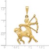 Black Bow Jewelry 14k Yellow Gold Large Sagittarius the Archer Zodiac Pendant - 4 of 4