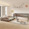 RISOKEYS Full XL Over Queen Bunk Bed - Wooden Bunk Bed with Inclined Ladder, No Box Spring Needed for Dormitory and Bedroom - Gray - 2 of 4