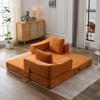 FURNIinspire Modern Minimalist Sofa, Fold-Out Sofa Bed, Convertible Chair Floor Couch for Living room, Bedroom, Orange, 33.5"*30"*17.3" - 3 of 4