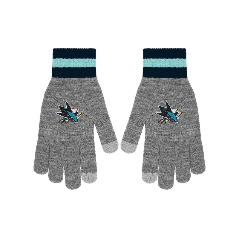 NHL San Jose Sharks Gray Big Logo Glove, 2 of 5