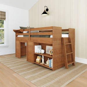 Farmhouse Twin Low Loft with Bookcase - 1 of 4