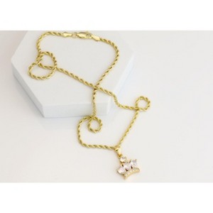 Aria Jeweler Chain with Gold Diamond Crown Pendant - 1 of 4