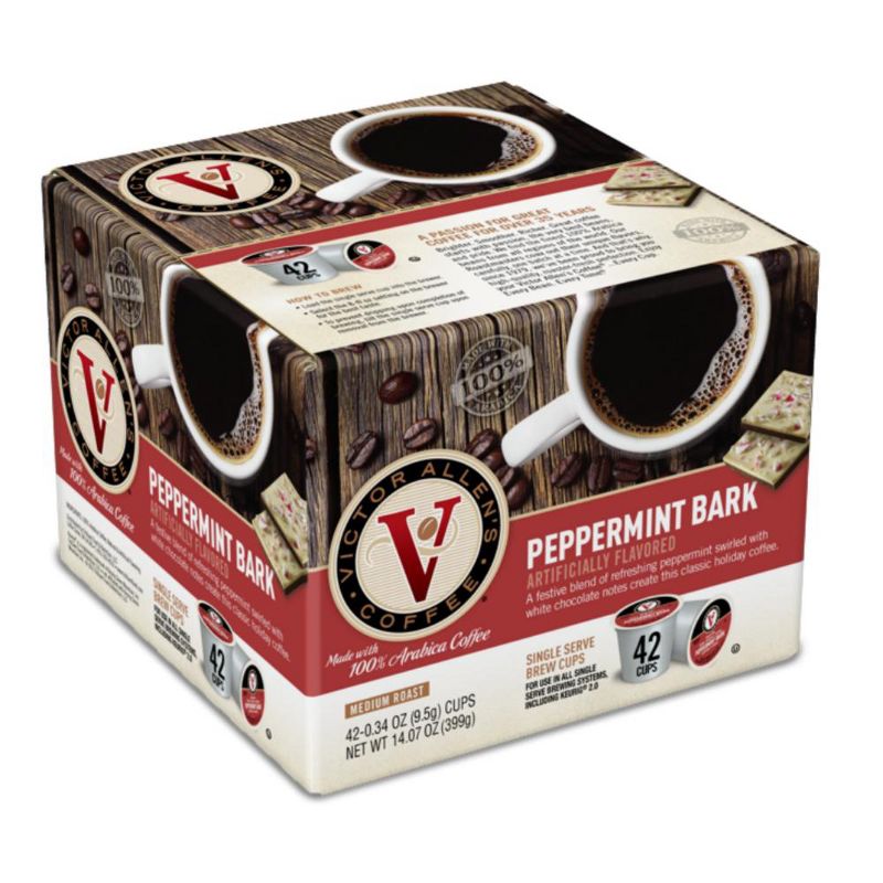 Victor Allen's Coffee Peppermint Bark Flavored Single Serve Coffee Pods, 42 Ct, 1 of 12