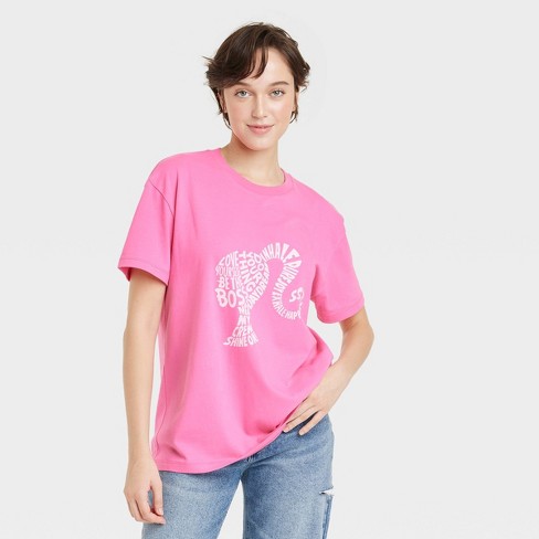 Women's Barbie X Skinnydip Silhouette Short Sleeve Graphic T-Shirt - Pink XS