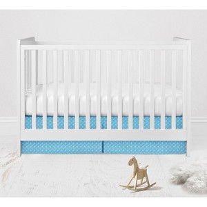 Bacati - Woodlands Aqua Arrows Boys Cotton Crib/Toddler Bed Skirt - 1 of 4